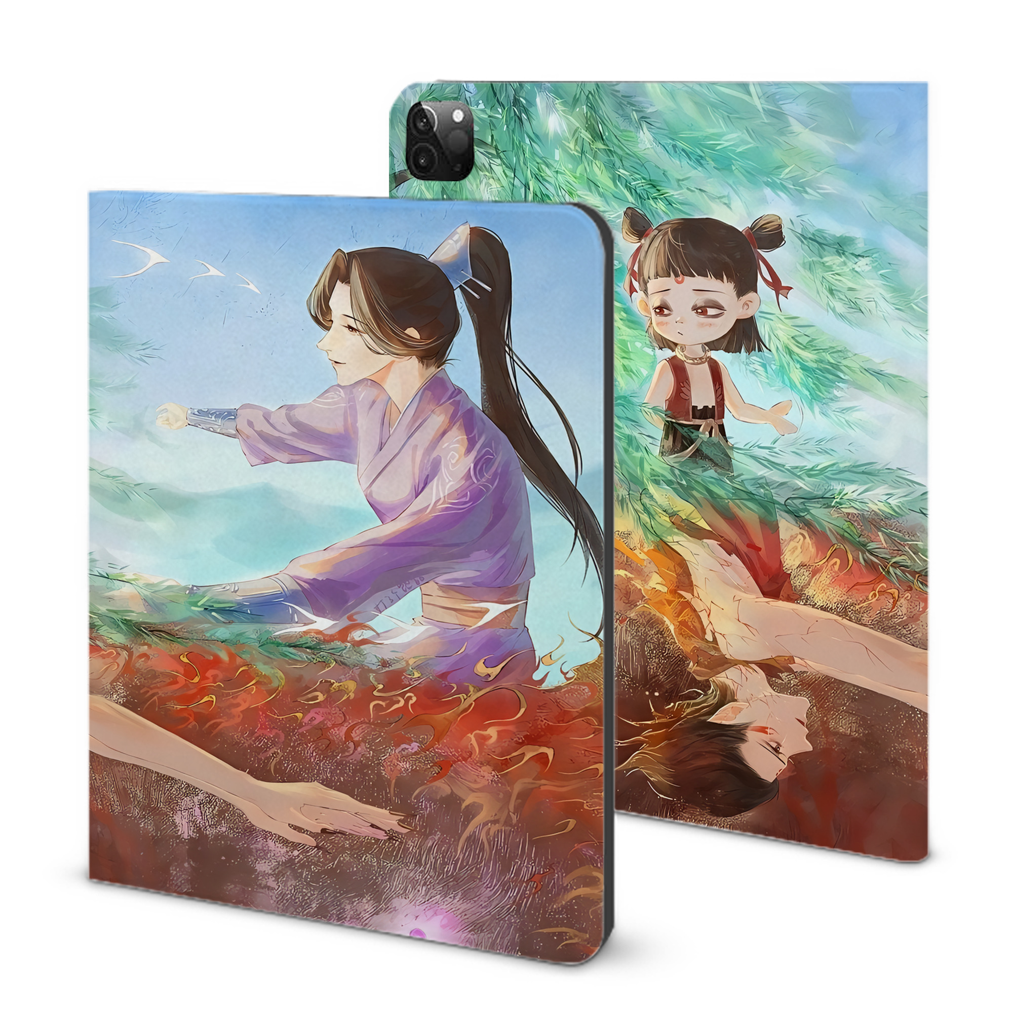 （画像用） Ne Zha 2 ナタ 魔童の大暴れ IPadケース ペンホルダー付き ブックスタイルデザイン